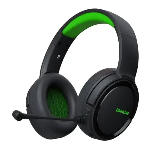 Casque de jeu sans fil BINNUNE avec micro, léger, circum-auriculaire, faible latence, Bluetooth, micro à réduction de bruit