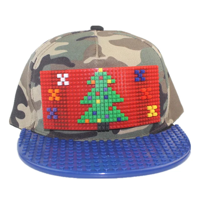 Șepci de baseball cu imprimeu cartoon patchwork, blocuri DIY, șepci snapback, șepci hip-hop pentru bărbați și femei, șepci detașabile cu pixeli, șepci „dad hats”, pentru copii și adulți
