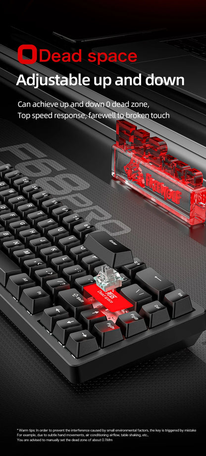 Magnetic Switch Gaming Keyboard Attack Shark X68HE And FreeWolf F68/F68Pro 8K Wired 1K Wireless RGB Rapid Trigger Hall Effect