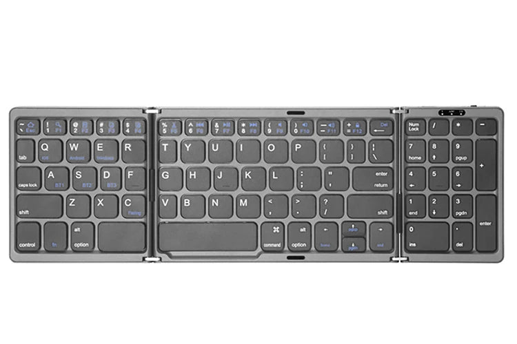 Teclado Bluetooth sem fios dobrável e recarregável para iPad, telemóvel, tablet, notebook e escritório — mini teclado sem fios