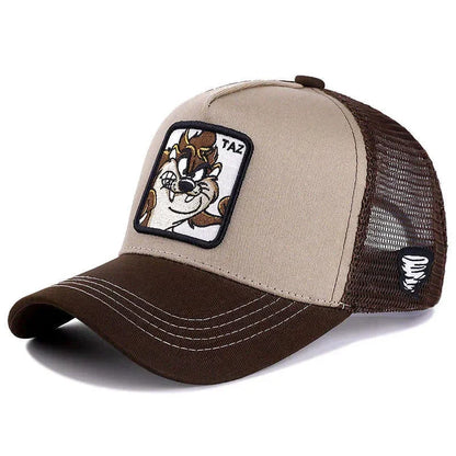 Unisex Anime Cartoon Cap Embroidered Patch Draw Baseball Cap Male Female Trucker Hat Mesh Hats Sun Hat