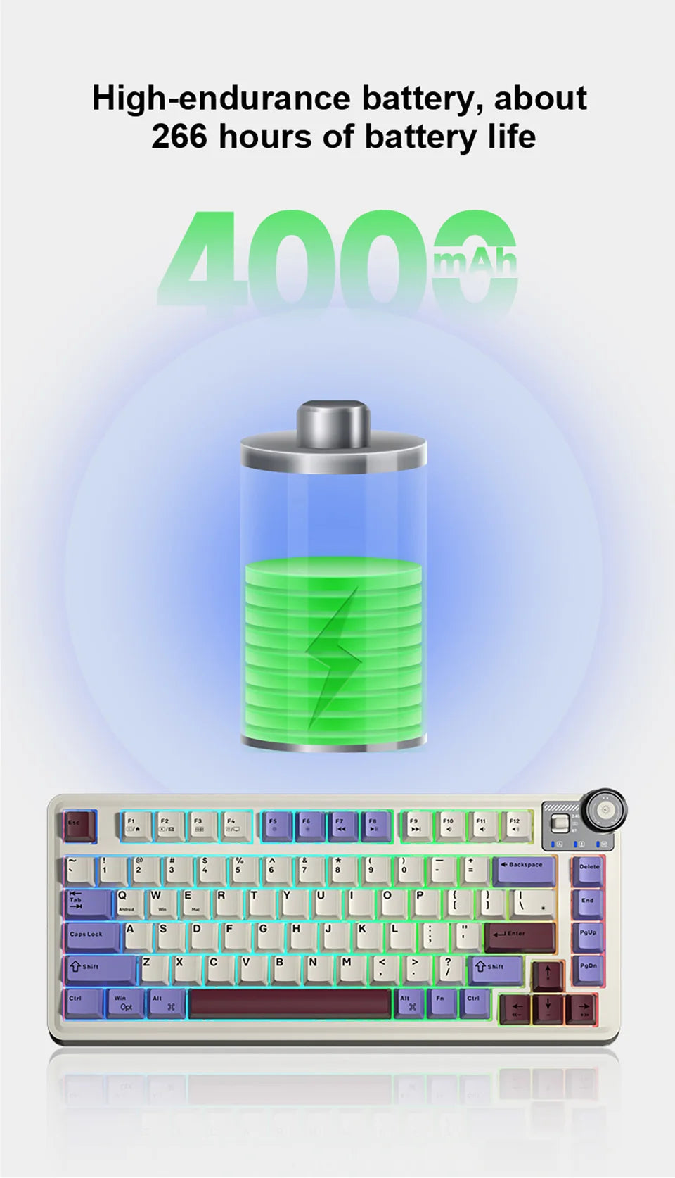 AULA AU75 Three Mode Mechanical Keyboard 81 Keys Hot Swappable RGB Esports Gaming Keyboard PBT Keycap PC Desktop Typing Keyboard