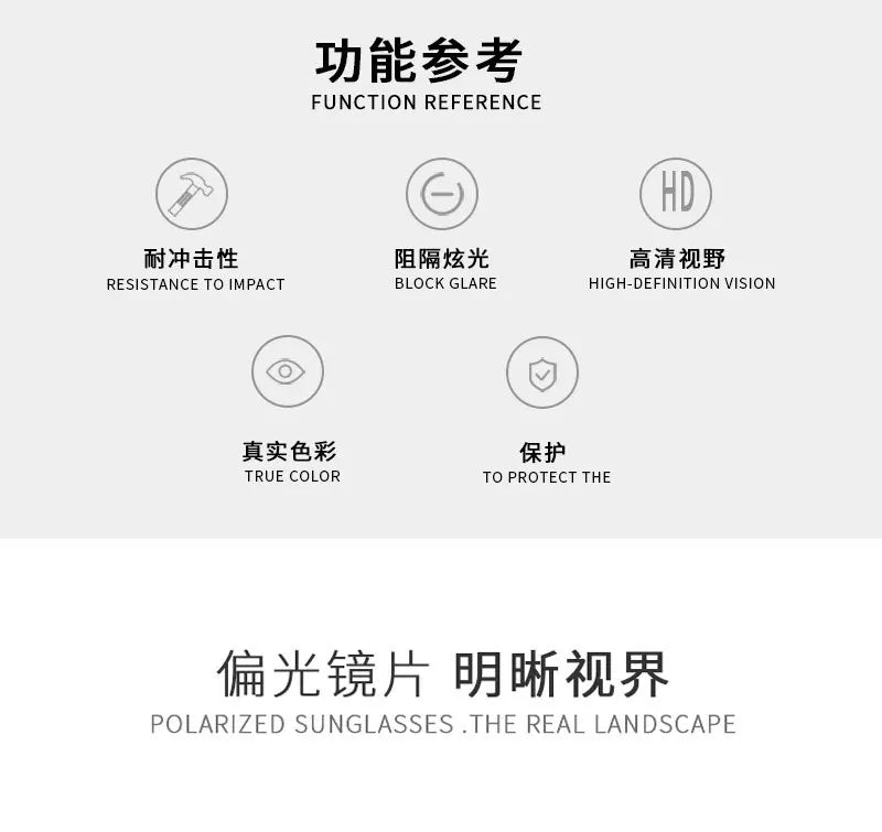 New Style Polarized Sunglasses Men Fashion Unisex Sports Business Black Sun Glasses Sun Protection UV400 Driving Sunshade Women