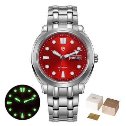 BERNY Automatic Men Watch Supper Luminous Sapphire Stainless Steel 100M Waterproof Business Casual Mechanical Wristwatch for Men