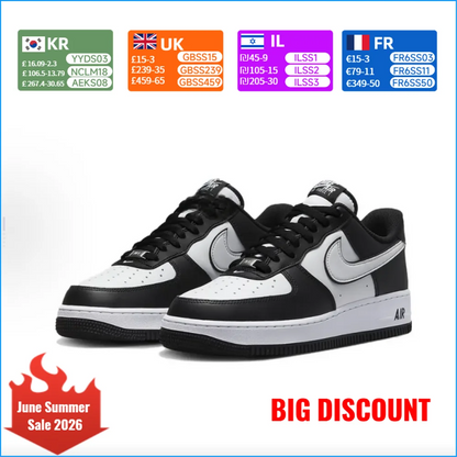 Nike Air Force 1 ”Panda” läder-sneakers, låga, unisex, vit/svart DV0788-001