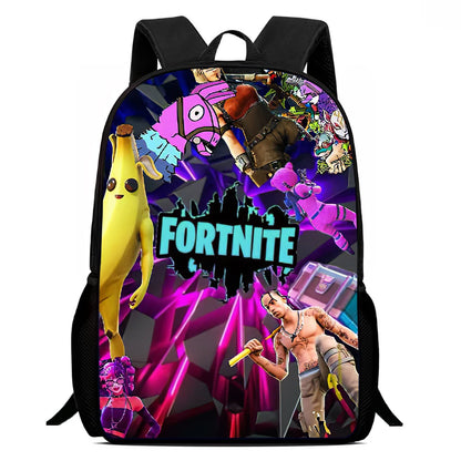 Fortnite 15 tommer tegneserie-skolerygsæk til børn, drenge og piger, cool gaming-print, let og rummelig rygsæk, egnet til alderen 5-8