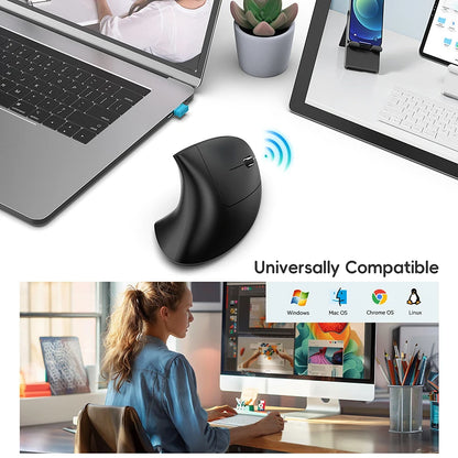 Wireless Mouse Bluetooth Vertical Mouse Dual-Mode Silent Mouse Rechargeable Gaming Mouse For Win Mac OS Laptop Computer Mouse