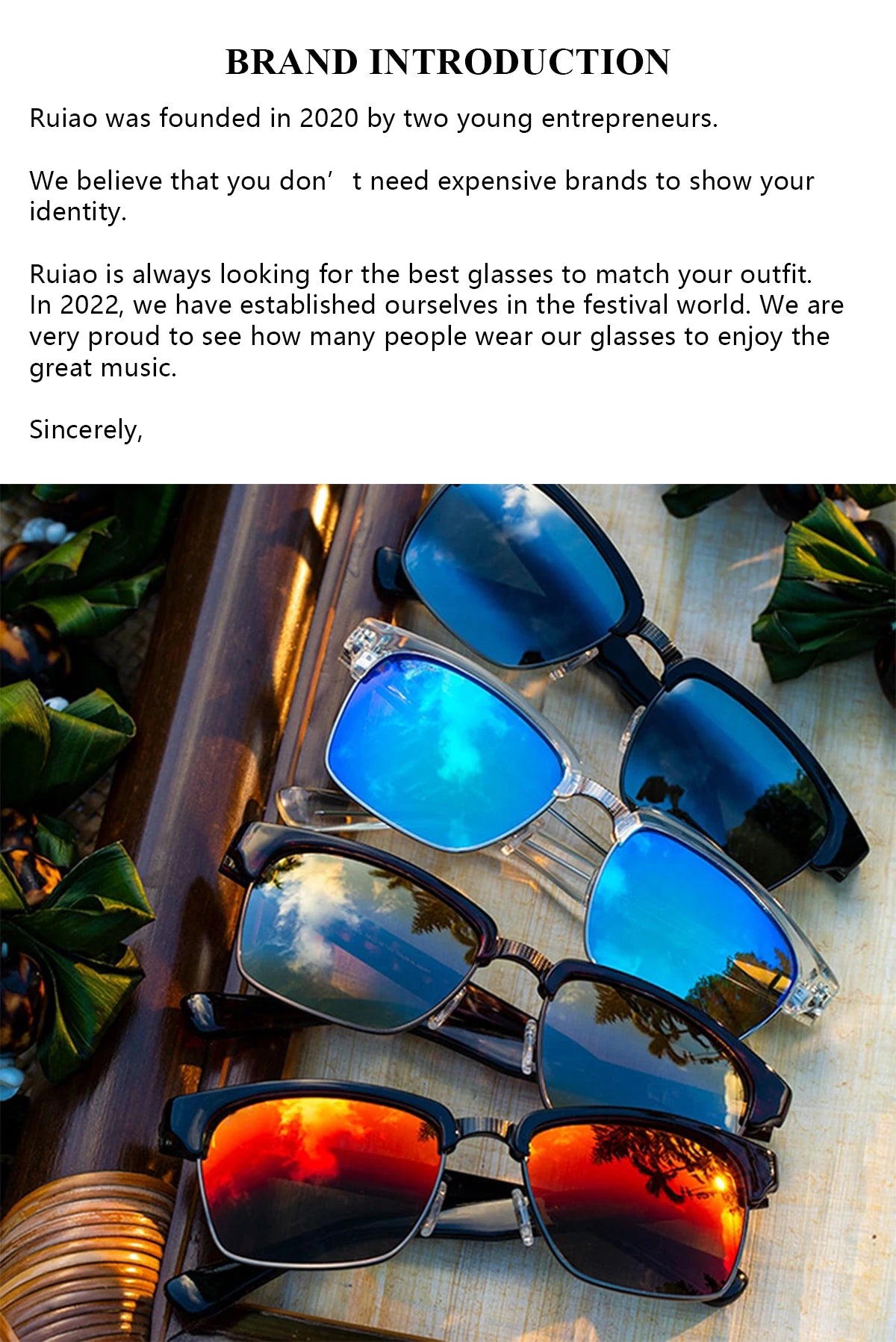 Ruiao 2026 new black classic retro designer branded concave irregular thick frame men women fashion sunglasses