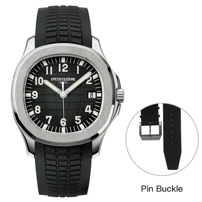 Specht&Sohne 2025 New Luxury Men Mechanical Wristwatch Miyota 8215 Stainless Steel Watch Green Rubber Sapphire Reloj Hombre