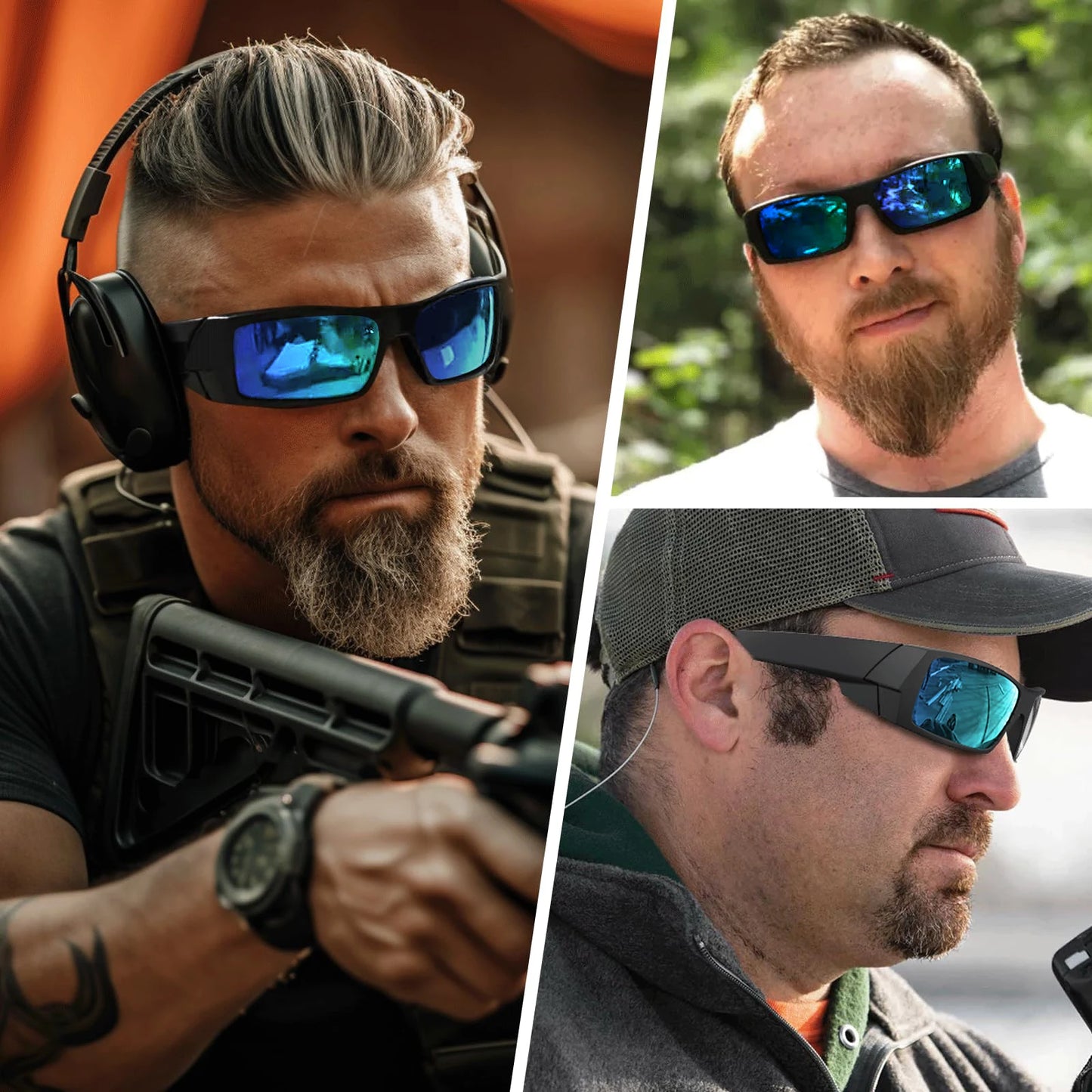 MAXJULI Z87 Polarized Sunglasses Men Wrap Around Sport Driving UV400 Retro Vintage Shield Safety Glasses 8231