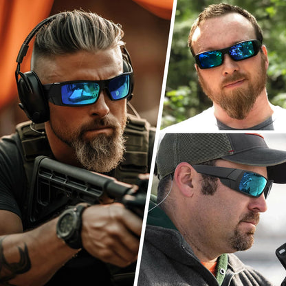 MAXJULI Z87 Polarized Sunglasses Men Wrap Around Sport Driving UV400 Retro Vintage Shield Safety Glasses 8231