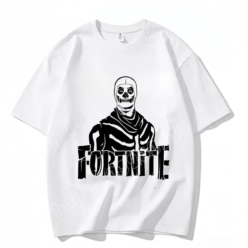 Fortnite Crew Neck T Shirt Unisex Adult Game Dance Fashion New Pure Cotton Short Sleeve Tops Perfect for Casual Wear Vacations