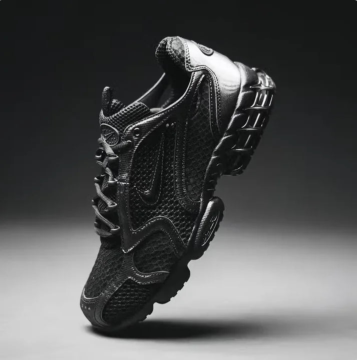 Nike Air Zoom Spiridon Cage 2 New Men's Pure Black Mesh Leather Patchwork Casual Sneakers Hm8497-010