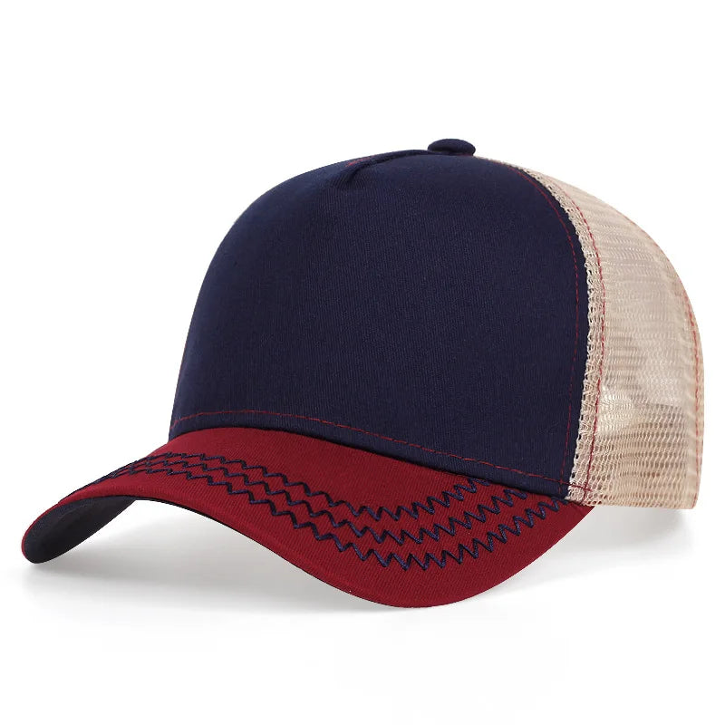 Simple basic baseball cap for men and women outdoor solid color light plate cap summer shade breathable net hat
