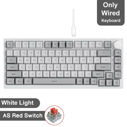 AJAZZ AK820 Pro Gaming Mechanical Keyboard Bluetooth 5.1 Wireless RGB Hot Swappable Gasket Keyboard with TFT Screen & Knob