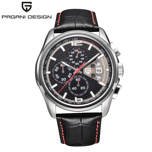Orologio cronografo PAGANI DESIGN da uomo al quarzo multifunzione, stile militare da pilota