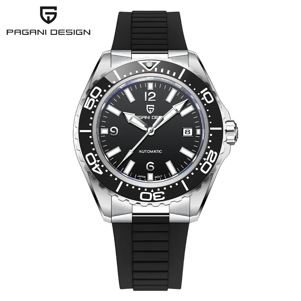 Pagani Design Top Brand New Men's Mechanical Watch Luxury Sapphire Stainless Steel 100m Waterproof Ceramic Bezel Automatic Watch