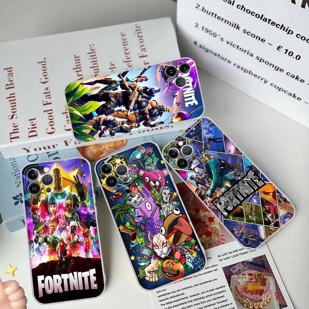 F-Fortnites-Cools Phone Case For iPhone 17, 16, 15, 14, 13, 12, 11 Pro Max Plus Soft Cover Personalized DIY