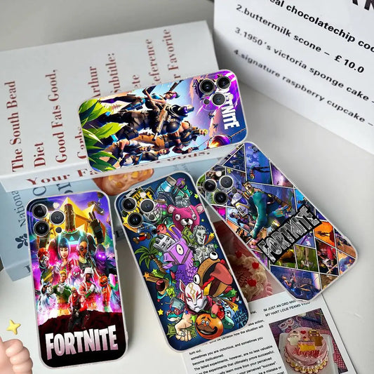 F-Fortnites-Cools калъф за телефон за iPhone 17 16 15 14 13 12 11 Pro Max Plus, мек калъф, персонализиран DIY
