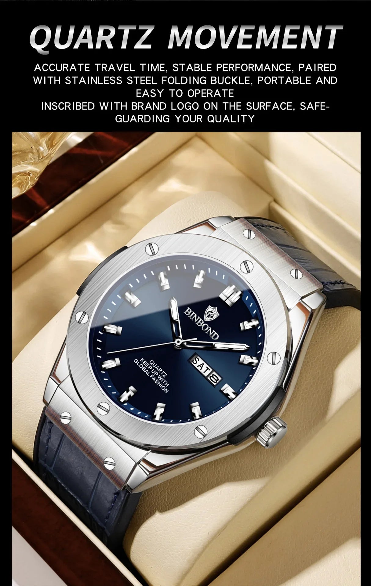 Man New Casual Business Leather Clock Men Luxury Watch Automatic Watches Mens Top Fashion Quartz Wristwatches Relojes De Hombre