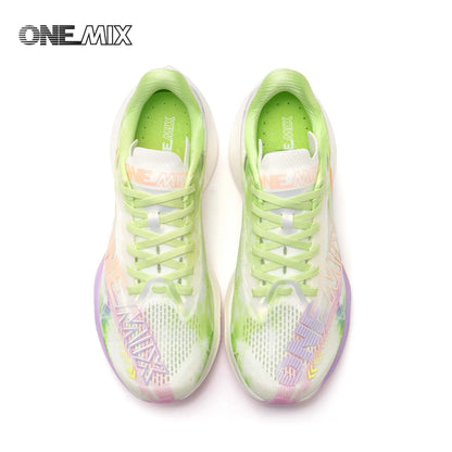 ONEMIX New Nylon Carbon Board Marathon Running Racing Shoes Shock-Absorbing Professional Stable Support Ultra-Light Rebound Sneakers