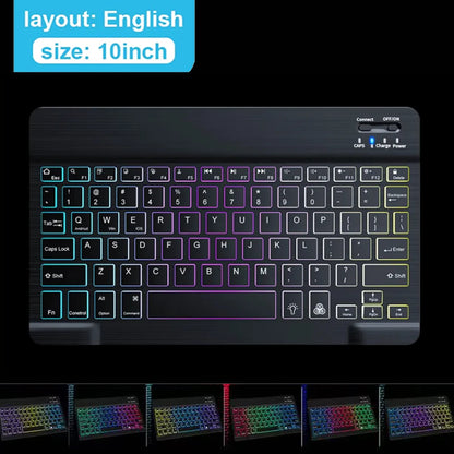 Mini Backlit RGB Bluetooth Wireless Keyboard 2.4G Mouse For Tablet Cell Phone Windows Android iOS Ultra Light Slim iPad Keyboard