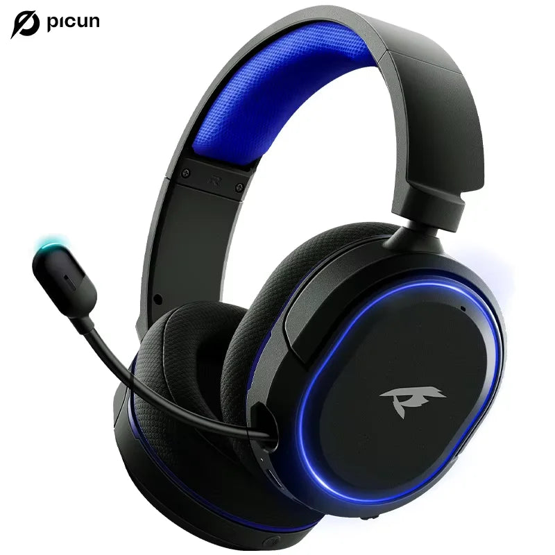 Auscultadores Gaming Sem Fios Picun G2 Bluetooth 5.3 – Som Surround 7.1, Baixa Latência de 5ms e Microfone ENC para PC, PS5, PS4, Switch e Mobile