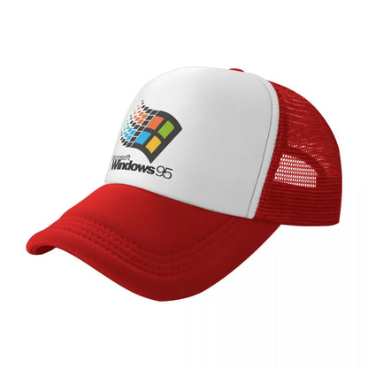 Șepci de baseball unisex „Windows 95 Geeks Nerd Mesh” – șepci de soare la modă, șepci ajustabile cu închidere tip snapback, șepci de pescuit – vânzare en gros – șepci Trucker noi