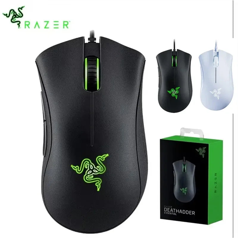 Mouse gaming cablato Razer DeathAdder Essential / Mouse cablati 6400DPI con 5 pulsanti indipendenti per laptop e PC gamer