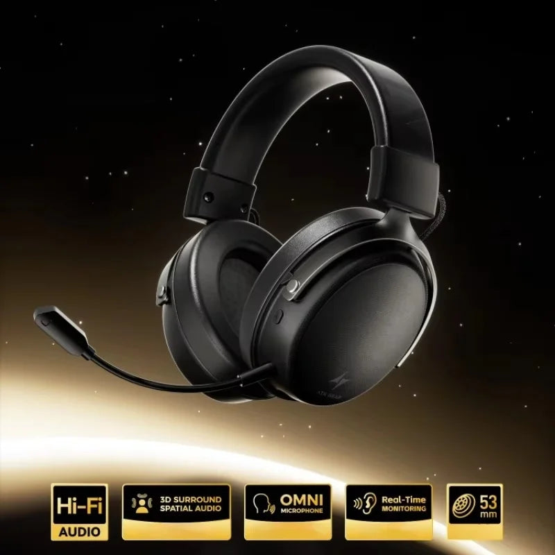 Nouveau casque de jeu sans fil ATK N9, écouteurs à quatre modes avec haut-parleur dynamique de 53 mm, son spatial 3D, casque audio Hi-Fi, cadeau.