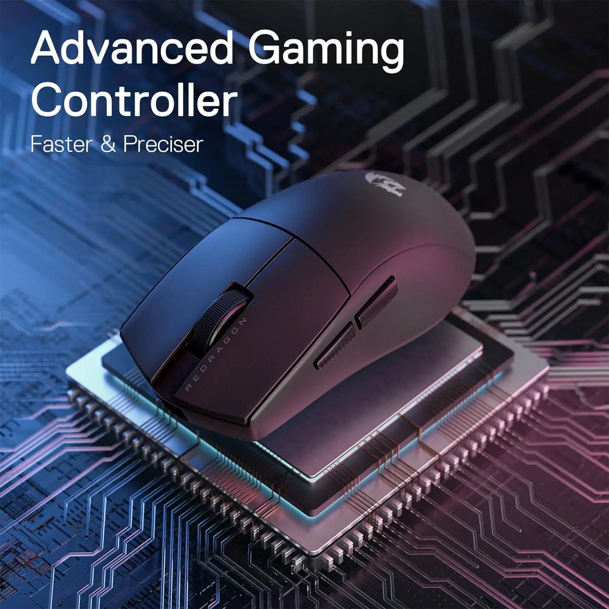 Redragon M916 trådløs gamermus, 49G ultralet 8K DPI 2.4G trådløs gamingmus med ergonomisk, naturligt greb