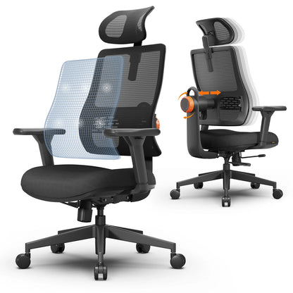 NEWTRAL MAGICH003 Ergonomic Office Chair,Adaptive Lower Back Support Gamer Chair,Adjustable Headrest Seat Depth Office Chair