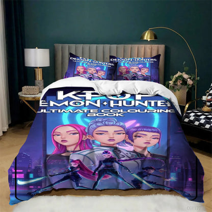 KPop Bedding Duvet Cover Set 3pcs Lightweight Soft Quilt Cover Microfiber Duvet Cover with Zipper Closure