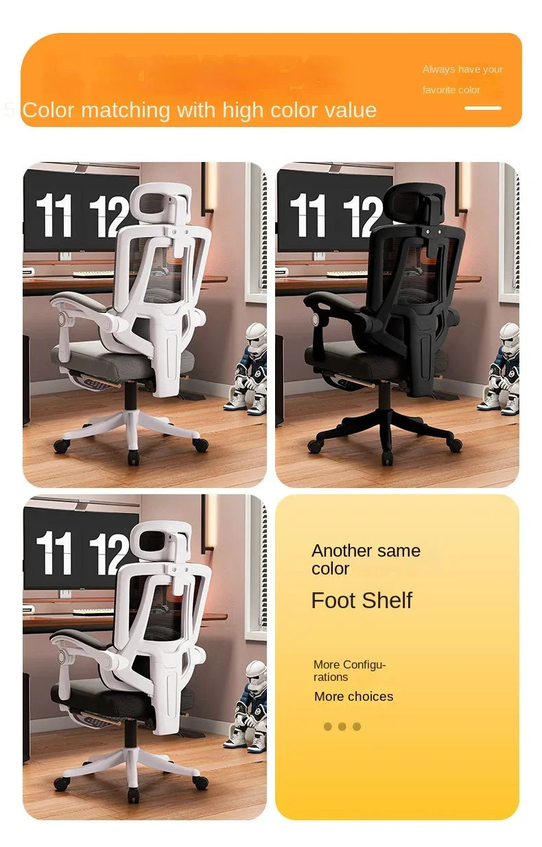 Silla de oficina ergonómica de malla con soporte lumbar, silla de escritorio para ordenador de respaldo alto para adultos, silla de trabajo cómoda para largas jornadas