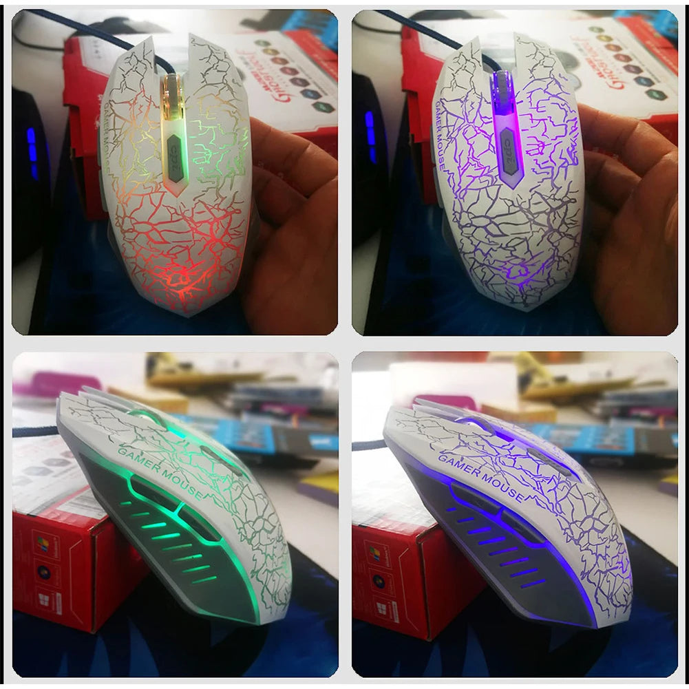 2400 DPI laidinė USB žaidimų pelė su RGB LED apšvietimu, ergonomiška kompiuterio pelė, skirta asmeniniams kompiuteriams, nešiojamiesiems kompiuteriams ir „MacBook“, profesionali 6 mygtukų optinė žaidimų pelė