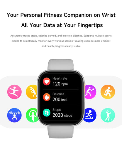 New 1000mAh Battery Smart Watch Women Heart Rate Sleep Monitoring Bluetooth Call IP68 Waterproof Smartwatch Men For Android IOS