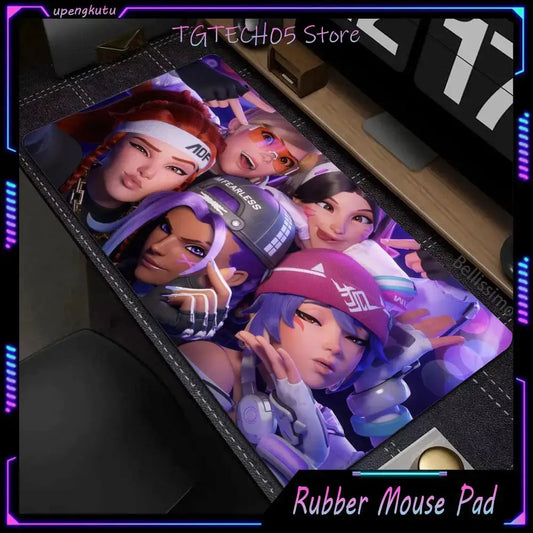 Didelis „Overwatch“ PC žaidėjo korpuso pelės kilimėlis, mielas rožinis klaviatūros prailginimo kilimėlis, nešiojamojo kompiuterio žaidimų priedai, stalo kilimėlis, kawaii HD kilimas