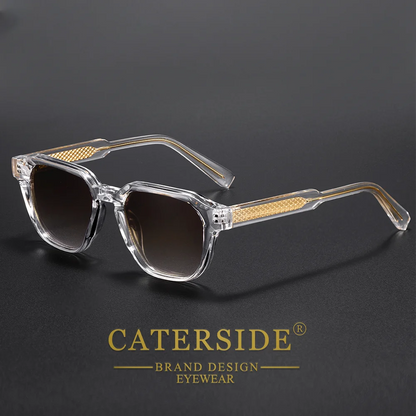 CATERSIDE New Fashion Men's Sunglasses CP Pin Square Frame Eyeglass Women's Outdoor Cycling Fishing Sports Retro Glasses UV400