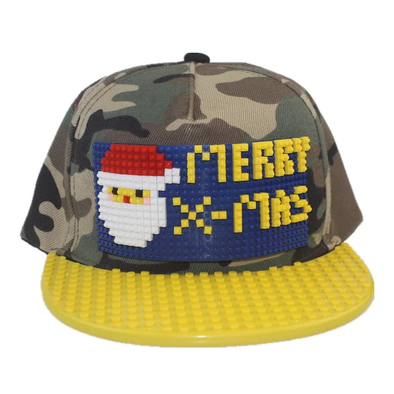 Șepci de baseball cu imprimeu cartoon patchwork, blocuri DIY, șepci snapback, șepci hip-hop pentru bărbați și femei, șepci detașabile cu pixeli, șepci „dad hats”, pentru copii și adulți