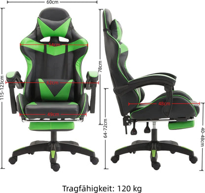 Gaming chair Gaming armchair Height Adjustable Office Chair with Adjustable Recumbent Function with Cat Ears and Pillows