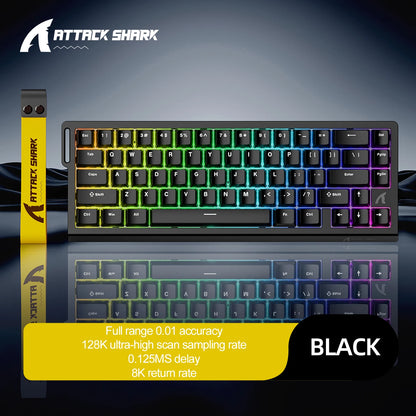 Magnetic Switch Gaming Keyboard Attack Shark X68HE And FreeWolf F68/F68Pro 8K Wired 1K Wireless RGB Rapid Trigger Hall Effect