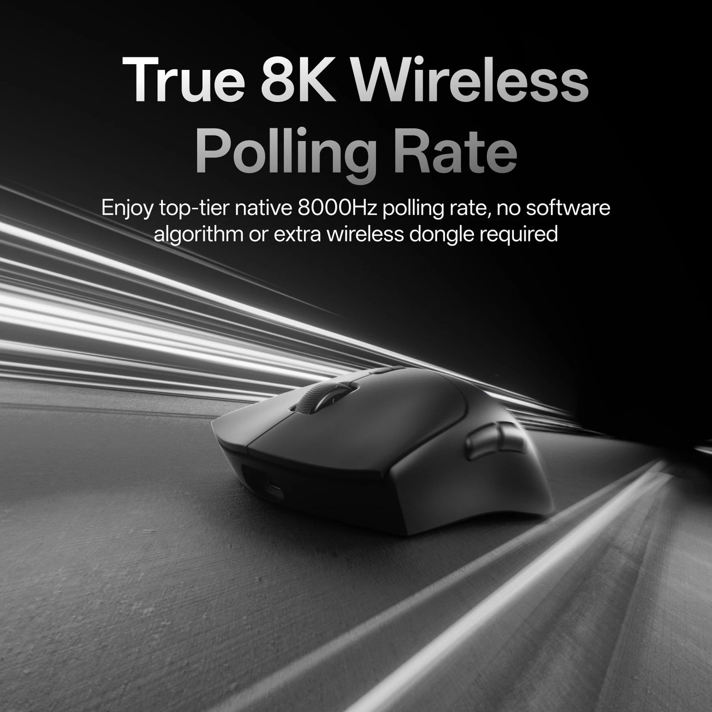 Rapoo VT7 MAX Wireless Gaming Mouse, True 8K Wireless Gaming Mouse, 53g Ultra-Lightweight, 30K DPI, 750-Hour Battery, Programmable Gaming Mouse