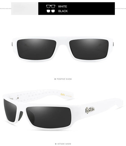 Polarized Chicano Sunglasses, Square Frame Design, UV400 Lens, Hip Hop Streetwear, Retro West Coast Accessory
