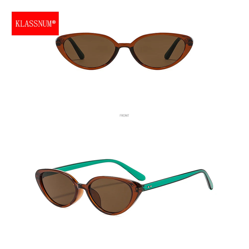 KLASSNUM Burgundy Red Sunglasses Women Cat Eye Frame 2026 Trendy Sun Glasses Shades Female Luxury Brand Designe Unisex Eyewear