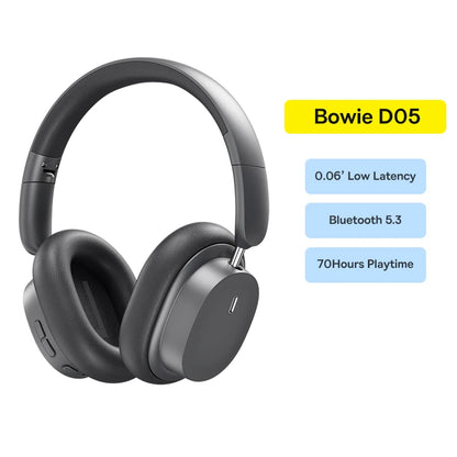 Auscultadores Over-Ear Sem Fios Bluetooth 5.3 Baseus – Driver HiFi de 40mm, Headset Dobrável com 70H de Autonomia e Áudio Espacial