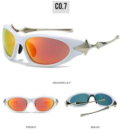 Steampunk Y2k Sport Sunglasses Women 2026 Luxury Men Sun glasses For Female 2000's Futuristic Goggles Eyewear Accessories Lenses