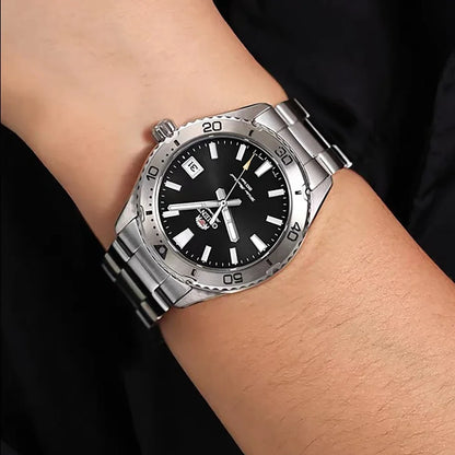 Original Orient Automatic Mechanical Watch 200M Water Resistant Unidirectional Bezel Black Dial Men's Sport Diver Watch
