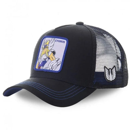 Saint Seiya pamut anime rajzfilm snapback pamut baseball sapka férfiak nők hiphop apa hálós teherautós sapka dropshipping