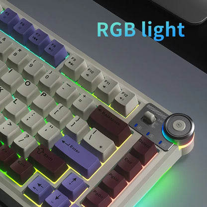 AULA AU75 Three Mode Mechanical Keyboard 81 Keys Hot Swappable RGB Esports Gaming Keyboard PBT Keycap PC Desktop Typing Keyboard