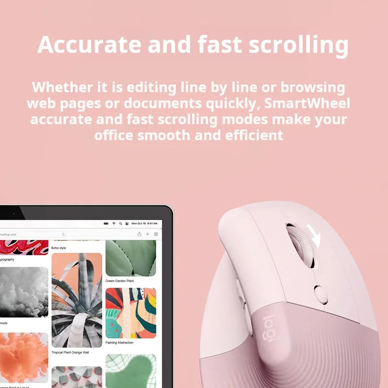 Logitech Lift Ergonomic Bluetooth Wireless Mouse, Vertical Ergonomic Mouse with 4000 DPI, Multi-Device Wireless Mouse for Business, Home Office & Laptop
